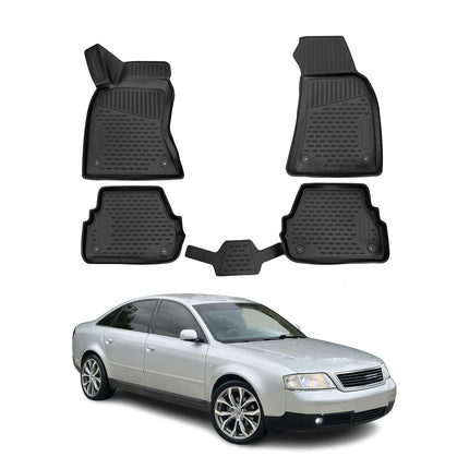 OMAC Gummimatten Fußmatten für Audi A6 C5 Limo Avant 1997-2004 TPE 4x