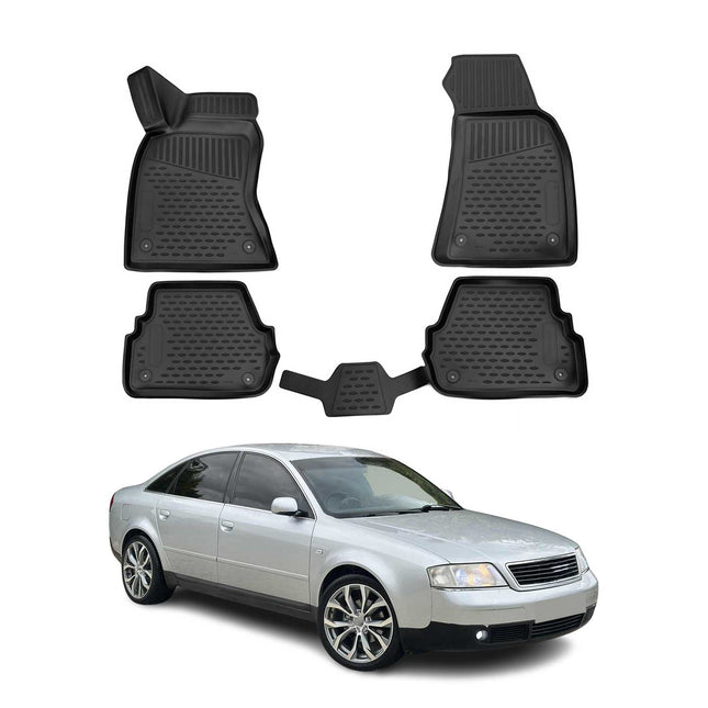 OMAC Gummimatten Fußmatten für Audi A6 C5 Limo Avant 1997-2004 TPE 4x