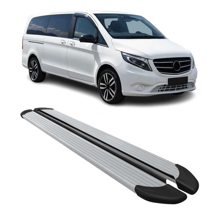 Schweller Trittbretter für Mercedes V-Klasse W447 2014-26 Langer L3 Alu