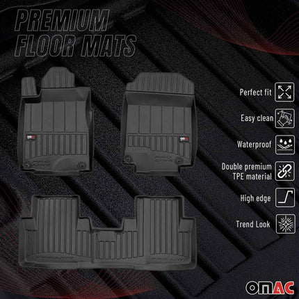 OMAC Gummi Fußmatten für Honda CR-V 2012-2018 Premium TPE Automatten Schwarz 3x