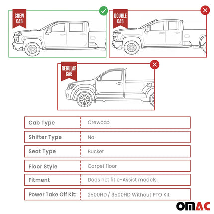 OMAC Gummimatten Fußmatten für Chevrolet Silverado Crew Cab 2014-2019 TPE