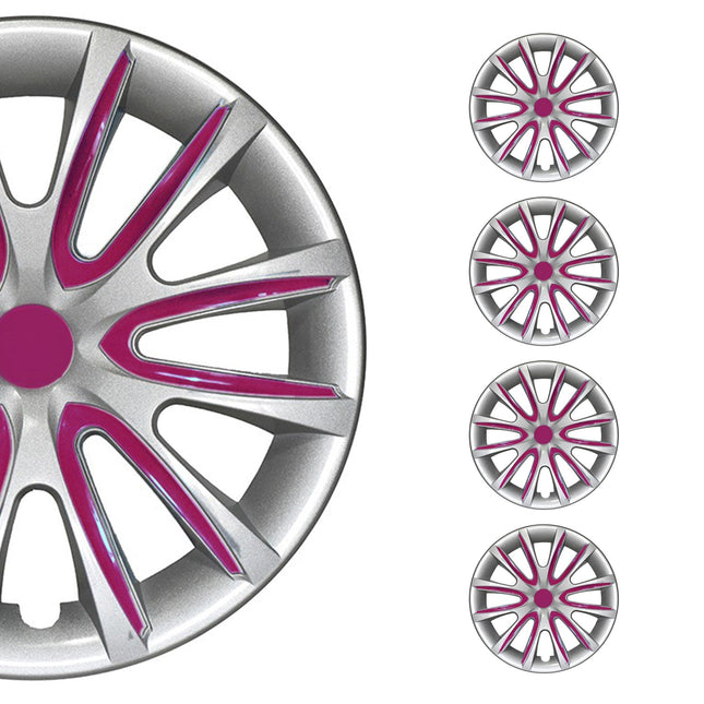 4x Radblenden Radkappen Radzierblenden für 16" Zoll Stahlfelgen Grau Lila
