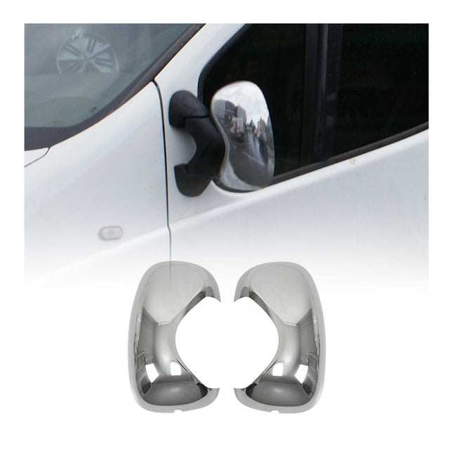 Spiegelkappen Spiegelabdeckung für Opel Vivaro A 2001-2014 Edelstahl Silber 2tlg