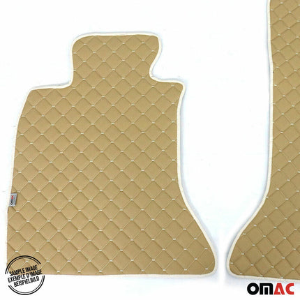 Fußmatten Leder Automatten für BMW 3er F30 2011-2019 Kunstleder Beige 4tlg