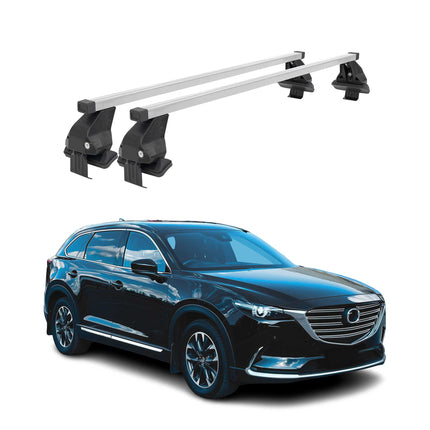 Menabo Dachträger Grundtäger für Mazda CX-9 2016-2024 50kg Stahl Silber 2 tlg