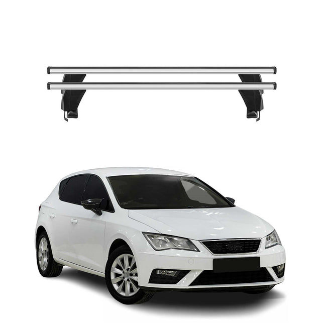 Menabo Dachträger Grundtäger für Seat Leon mk3 2012-2020 50kg Alu Silber 2 tlg