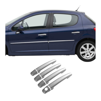 Chrom Türgriff Blende für Peugeot 207 2006-2015 4Tür Edelstahl Matt 8tlg