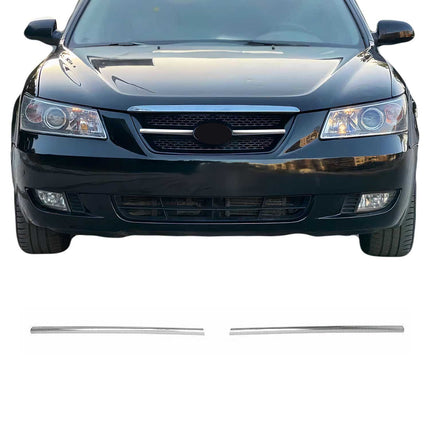 Kühlergrill Leisten Grillleisten für Hyundai Sonata 5 2005-10 Edelstahl Chrom 2x