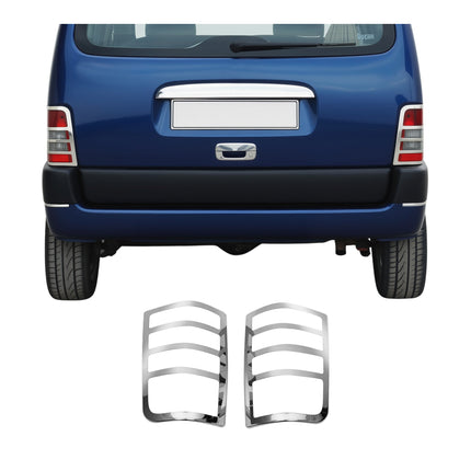 Rücklicht Leisten Heckleuchte für Citroen Berlingo 1996-2008 Edelstahl Chrom 2x