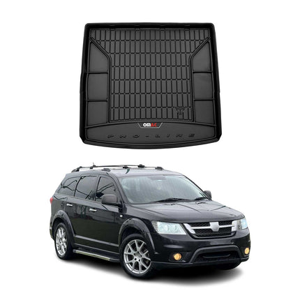 OMAC Gummi Kofferraumwanne für Fiat Freemont 2011-2015 Klappbare 3.Reihe Schwarz