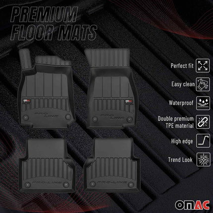 OMAC Gummi Fußmatten für Audi A7 C8 Sportback 2018-2026 Premium TPE Schwarz 4x