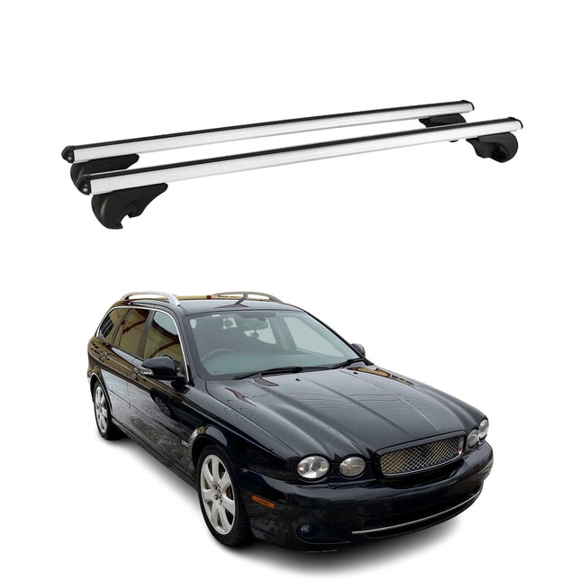 Dachträger Grundtäger für Jaguar X-Type Kombi 2004-2009 75kg Alu Silber 2 tlg