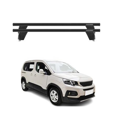 Menabo Dachträger Grundtäger für Peugeot Rifter 2018-2026 75kg Alu Schwarz 2 tlg