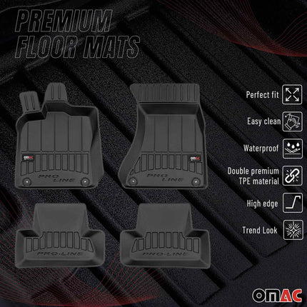 OMAC Gummi Fußmatten für Audi Q5 2008-2017 Premium TPE 3D Automatten Schwarz 4x