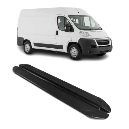 Trittbretter Seitenschweller für Peugeot Boxer 2006-2026 L2 Aluminium Schwarz 2x
