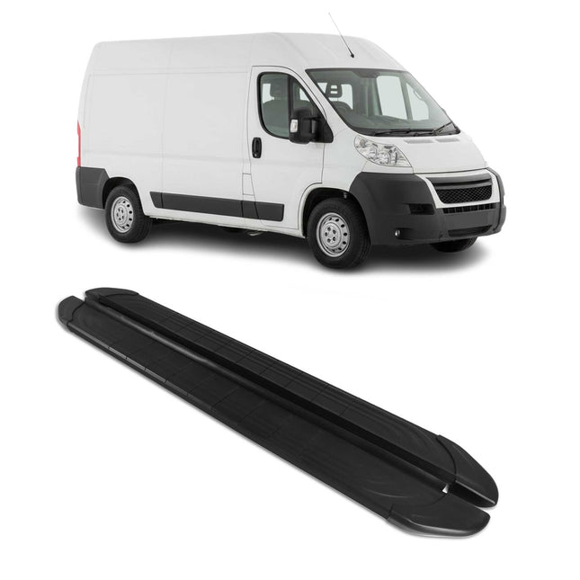 Trittbretter Seitenschweller für Peugeot Boxer 2006-2026 L2 Aluminium Schwarz 2x