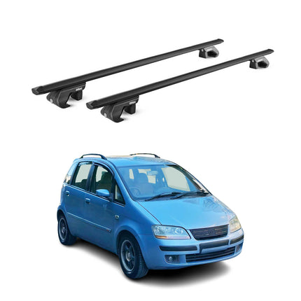 Dachträger Grundtäger für Fiat Idea 2003-2012 90kg Aluminium Schwarz 2 tlg ABE