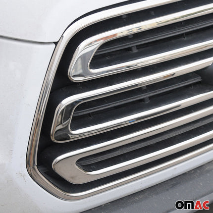 Kühlergrill Leisten Grillleisten für Ford Transit 2014-2024 Edelstahl Chrom 5x