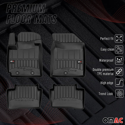 OMAC Gummi Fußmatten für Hyundai i10 2013-2019 Premium TPE Automatten Schwarz 4x