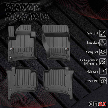 OMAC Gummi Fußmatten für VW Touareg 2010-2018 Premium TPE Automatten Schwarz 4x