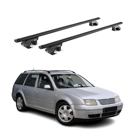 Dachträger Grundtäger für VW Bora Variant 1999-2005 90kg Alu Schwarz 2 tlg ABE