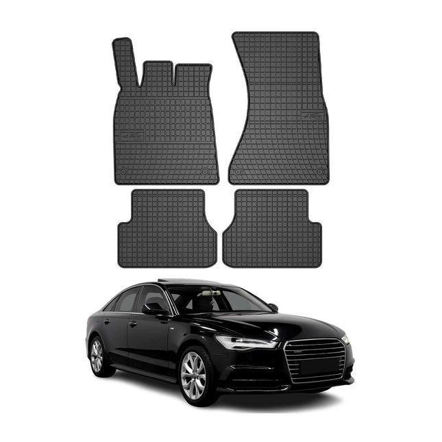 OMAC Gummi Fußmatten für Audi A6 C7 2011-2018 Automatten Gummi Schwarz 4tlg