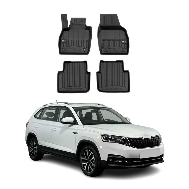 OMAC Gummi Fußmatten für Skoda Kamiq 2019-2026 Premium TPE Automatten Schwarz 4x