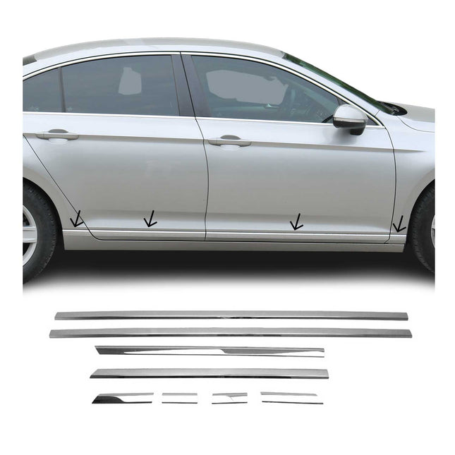Seitentürleiste Türschutzleiste für VW Passat B8 Limo 2014-2019 Edelstahl 8x