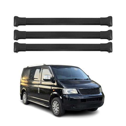 Dachträger für VW T5 T6 Transporter Multivan Caravelle 2003-2024 75kg Schwarz 3x