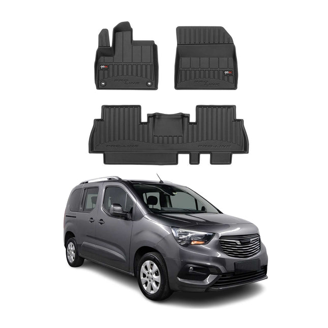 OMAC Gummi Fußmatten für Opel Combo 2018-2024 Premium TPE Automatten Schwarz 3x