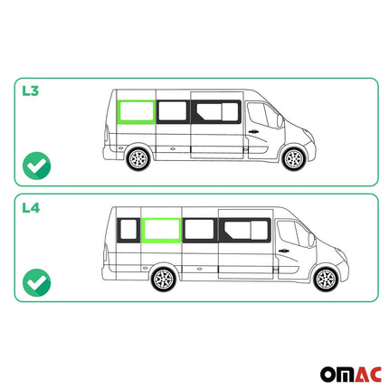 Seitenfenster Auto für Renault Master 2010-2024 Rechts L3 Mittel L4 Mitte vorne