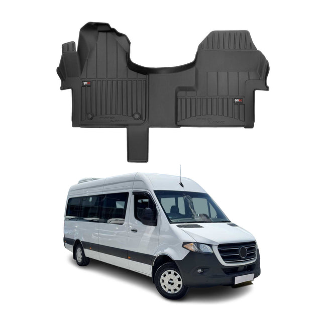 Fußmatten Gummimatten für Mercedes Sprinter W907 2018-2026 Premium Schwarz 1x