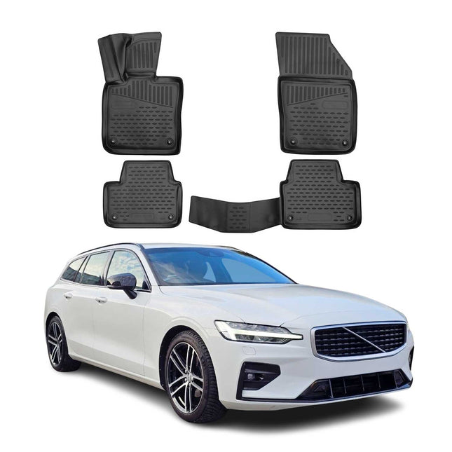 OMAC Fußmatten Gummimatten für Volvo V60 2019-2026 Automatten Schwarz 4x
