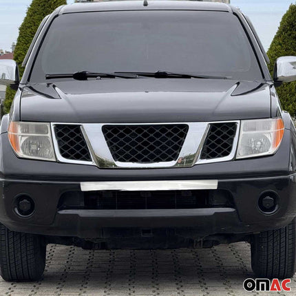 Kühlergrill Leisten Grillleisten für Nissan Navara 2005-2015 Edelstahl Chrom