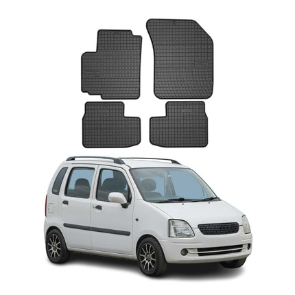 OMAC Gummi Fußmatten für Opel Agila B 2008-2015 Automatten Gummi TPE Schwarz 4x