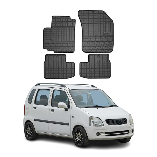 OMAC Gummi Fußmatten für Opel Agila B 2008-2015 Automatten Gummi TPE Schwarz 4x
