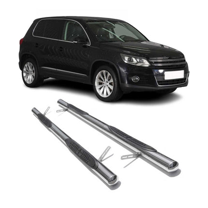 Edelstahl Trittbretter Schwellerrohre für VW Tiguan 2007-2016 Edelstahl Silber