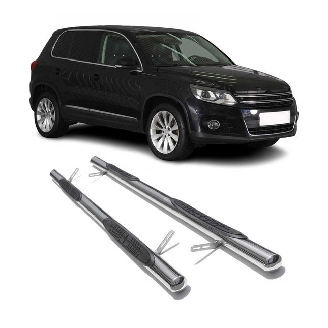 Edelstahl Trittbretter Schwellerrohre für VW Tiguan 2007-2016 Edelstahl Silber