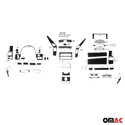 Innenraum Dekor Cockpit für Mercedes Sprinter 906 2006-2018 Aluminium Optik 57x