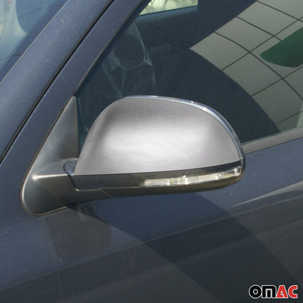 Spiegelkappen Spiegelabdeckung für Skoda Octavia 2009-2013 Edelstahl Matt 2tlg