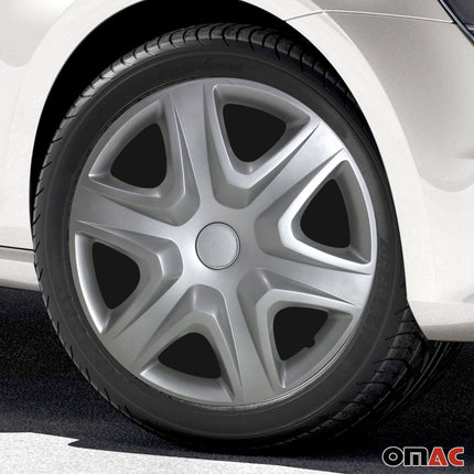 4x Radkappen Radzierblenden Radblenden für Auto 16" Zoll Radkappensatz Silber
