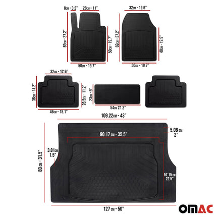 Gummimatten & Kofferraumwanne Set für Ford Kuga I II III 2008-2026 Antirutsch