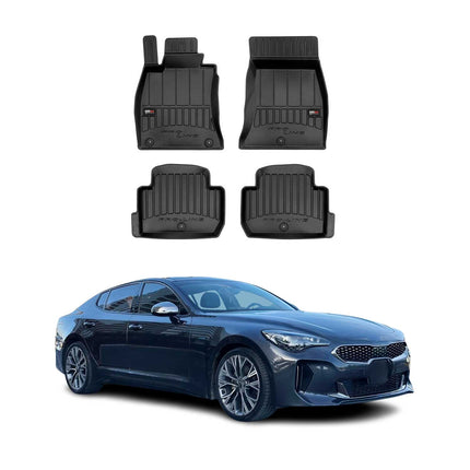 OMAC Gummi Fußmatten für Kia Stinger 2017-2024 Premium TPE Automatten Schwarz 4x