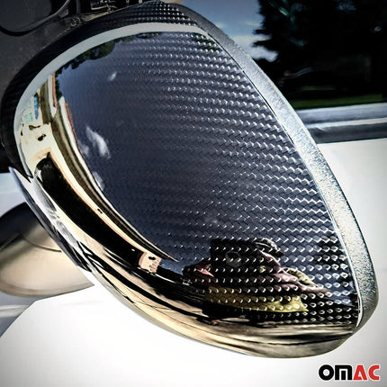 Spiegelkappen Spiegelabdeckung für Fiat 500C 2007-2024 Echt Carbon Schwarz 2x