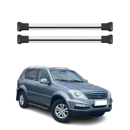 Dachträger Grundtäger für Ssangyong Rexton 2012-2017 75kg Aluminium Silber 2 tlg