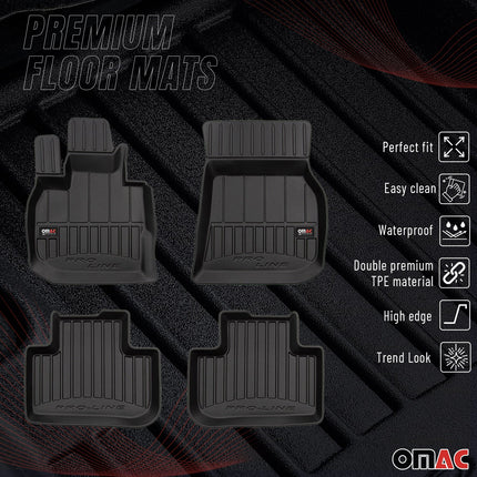 OMAC Gummi Fußmatten für BMW X3 G01 2017-2024 Premium TPE Automatten Schwarz 4x