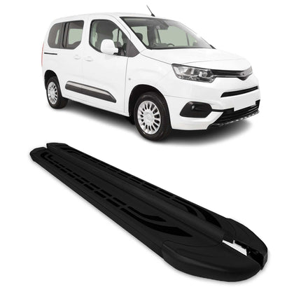 Trittbretter Seitenschweller für Toyota Proace City 2019-26 Kombi Kurzer Schwarz