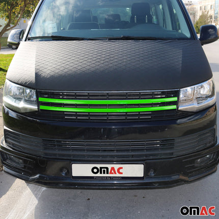 Kühlergrill Leisten Grillleisten für VW T6 Transporter 2015-19 Edelstahl Grün 2x
