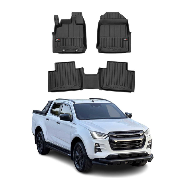 OMAC Gummi Fußmatten für Isuzu D-Max Erweiterte Kabine 2019-2026 Premium TPE 3x