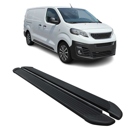 Trittbretter für Peugeot Expert Travelle 2016-2026 L2 L3 Aluminium Schwarz